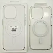 GENUINE Apple Clear Case w/ Magsafe iPhone 15 Pro (6.1" Large Camera) Clear Mint