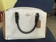 Coach Purse- New With Tags. Offwhite With Tan And Black Accents.