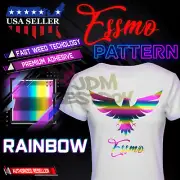Rainbow Pattern Heat Transfer Vinyl HTV T-Shirt 10" Wide Iron On Heat Press SP21