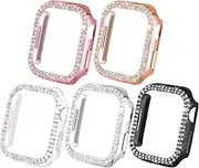 NewWays Bling Cases Compatible for Apple Watch 40mm, Protective Bumper for iWatch SE Series 6 5 4 3 2 1 (40mm, Black/Pink/Rose Gold/Silver/Clear)
