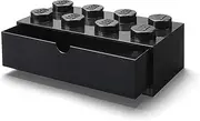 LEGO Desk Drawer Stackable Storage with 8 Knobs, In Black