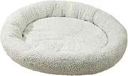 MYCENSE Soft Plush Round Pet Bed Dog Cat Bed, Comfortable Snooze Autumn Winter, Indoor Cats Sleeping Kennel Cat Nest for Dog Puppy Cats Kitten, White