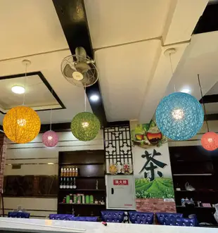 藤藝麻繩圓球燈藝術工程餐廳吊燈個性創意吧檯球形商場裝飾燈 (4.1折)