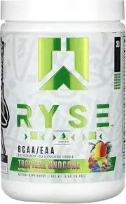 RYSE Up Supplements BCAA + EAA, 30 Servings, Tropical Snocone Pack of 3
