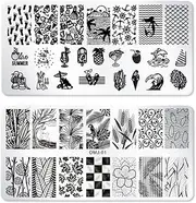 XPEX 2-Piece Nail Art Stamping Plate, Thematic Image Design Stencil for Nail Design, Nail Print, DIY Nail Design, Nail Polish, Nail Stencil, Nail Stamping Stencil Plate