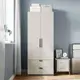 【預購】林氏木業現代簡約0.8M雙門雙抽灰色衣櫃 JC2D-白色