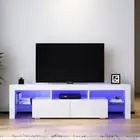 1600mm White TV Cabinet Entertainment Unit RGB LED Stand Gloss Furniture