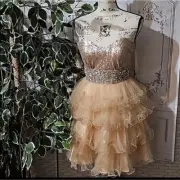 NWT Mac Duggal Sequin, Rhinestone, Tulle Mini Dress/Gown 4