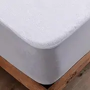 BESCH Adjustable Waterproof Terry Cloth Mattress Protector 35% Cotton + 65% Polyester 135/145 x 190/200 cm Breathable Dust Mite Proof Extra Soft No Chemical Treatment