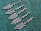 Lot Of 4 Blank Blades ,Custom Hand Made Damascus Steel Skinner Blank Blade Knife