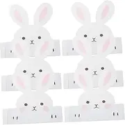 6pcs Easter Bunny Ears Hat Bunny Costume Bunny Hat Birthday Bunny Stuff Party Bin Animals Plush Stuffed Pin The Tail The Bunny Ears Headband Burgers Mini Bunny Rabbit Oh Paper