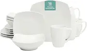 Gibson Home 16 Piece Zen Buffetware Dinnerware Set, White