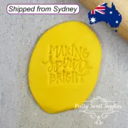 MAKING SPIRITS BRIGHT Embosser 60mm for Cookie Cake Fondant Christmas