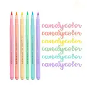 6Pcs/Set Plastic Highlighter Set Soft Tip Art Watercolour Pen Markers Pen