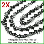 2XChainsaw Chain 12" 3/8LP 050 44DL FOR BAUMR-AG/MTM POLE SAW/MULTI TOOL
