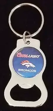 Coors Light Denver Broncos Bottle Opener / Key Chain - 3-3/4" Long - New - Rare