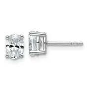 14k White Gold 3 ctw Lab Grown Diamond VS/SI+ G+ Oval 4 Prong Heavy Wt. Stud Earrings