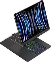 360 Rotating Keyboard Case for 2024 iPad Pro 11 inch M4 Keyboard Case with Touchpad, Backlits Trackpad Keyboard Flip Backlit Keyboard Case,Black