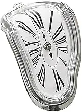 XLWLLNJ Timeless Modern Melting Clock Sculpture for Home Decor, Silver, as described
