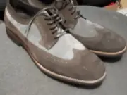 NEW KENNETH COLE NEW YORK Right Look Suede Wingtip Grey Oxford 11.5 Ret. $158