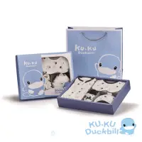 在飛比找momo購物網優惠-【KU.KU. 酷咕鴨】夢想氣球懶人包巾彌月禮盒7件組(藍/