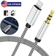 2× For iPhone X XR 11 12 13 14 Pro Max iPad to 3.5mm AUX Audio Car Adapter Cord