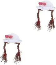 [Healeved] 2 Pcs Autumn Boys and Girls Hat Ponytail Cap Knitted Baby Hat Warm Knitted Cap for Boys and Girls