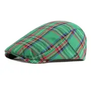 Men's Striped Plaid Newsboy Hat Cabbie Beret Ivy Flat Cap Plaid-multicolor E