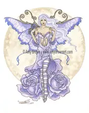 LAVENDER ROSE Fairy Art Print Amy Brown 8.5X11 faery faerie SIGNED