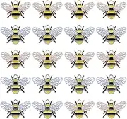 VGOL 20pcs Bees Charms Alloy Honey Bee Charms 26x17mm Bracelets Earrings Necklaces Pendants Findings Honeybee Craft DIY Jewellery Making Accessories Silver Gold