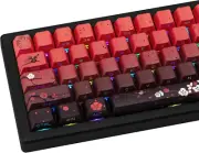 130 Keys Gradient Red PBT Keycap, Side Print Shine through Keycaps Backlit, Five