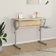 Sonoma Oak Desk: Adjustable Height Computer Table for Home Office, Standing, Craft & Gaming - Electric Up Work Design Featuring Steel Frame 187