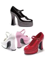 Cute Mary Jane Pointed Toe 5 Inch Chunky Heel Platform Shoes Size 5 to 16