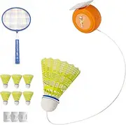 Badminton Rebound Trainer, Badminton Self Training Tool, Badminton Single-Player Trainer Device, Badminton Self Practice Trainer Aid, Elastic Stretch Badminton Racket Trainer Set(with 1 Racket(Kid))