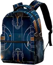 Travel Backpack,Small Backpack,Carry on Backpack,Art Basketball Court,Backpack, J9ke1qvzkmkb, 11.5x8x16 in