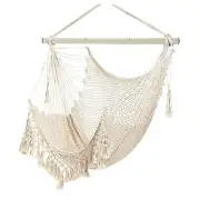 Hammock Chair，Max 330lbs, Large Hanging Chair, Soft Cotton Rope Swing Chair