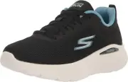 Skechers Womens Go Run Lite Quick Stride 5.5, Black/Aqua