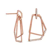 0.33 CT. T.W. Diamond Geometric Drop Earrings in 10K Rose Gold