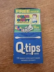 Vintage Q-TIPS 170 Cotton Swabs RARE! Q Tips Color And Craft For KIDS