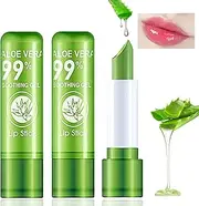 BKPPLZP 3 Pieces Aloe Vera Lipstick,Long Lasting Moisturizing Lip Balm,Nourishing Lip stick,Lipstick,Lip Balm,Magic Temp Color Change,Waterproof Lip Gloss Matte Makeup