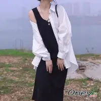 在飛比找momo購物網優惠-【ONEY 歐妮】★氣質吊帶連衣裙(休閒/短袖/涼連身裙)