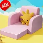 Kids Pink Sofa 2 Seater Flip Open Couch Lounger Armchair by