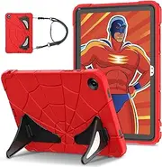 [AVAKOT] Samsung Galaxy Tab A9 Plus Case for Kids 11 Inch 2023 (Fit Model: SM-X210/X216/X218), Lightweight Shockproof Kids Friendly Cover with Shoulder Strap for Samsung Galaxy A9+ Tablet, Red Black