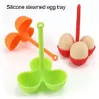 Egg Poacher 3 Holes Boiling Eggs Silicone Poached Egg Cooker Steamer Odorless