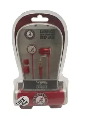Alabama Crimson Tide Scorch Earbuds + Mic with BudBag Audio Spice Deep Base