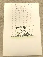 Sunrise Encouragement Greeting Card -Peanuts- "Rain, Rain, Go Away..." NEW(A32)