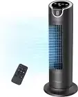 Tower Fan for Bedroom, 25 Db Quiet DC Bladeless Fan with Remote, 8 Speeds, 1-8H