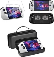 Protective Bundle for Lenovo Legion Go S - Carrying Case, TPU Cover + 2 Tempered Glass Screen Protectors, Shockproof Full Protection Kit for Handheld Gaming Console
