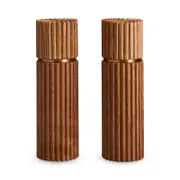 L'Objet Hand Carved Ribbed Salt and Pepper Mills