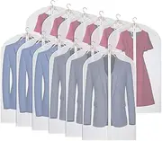 Kntiwiwo Clear Garment Bag Suit Bags for Storage Set of 12 Hanging Dust-Proof Clothes Cover Bag with Zipper for Suit, Coat, Dress Closet Clothes Storage-24 x 40"